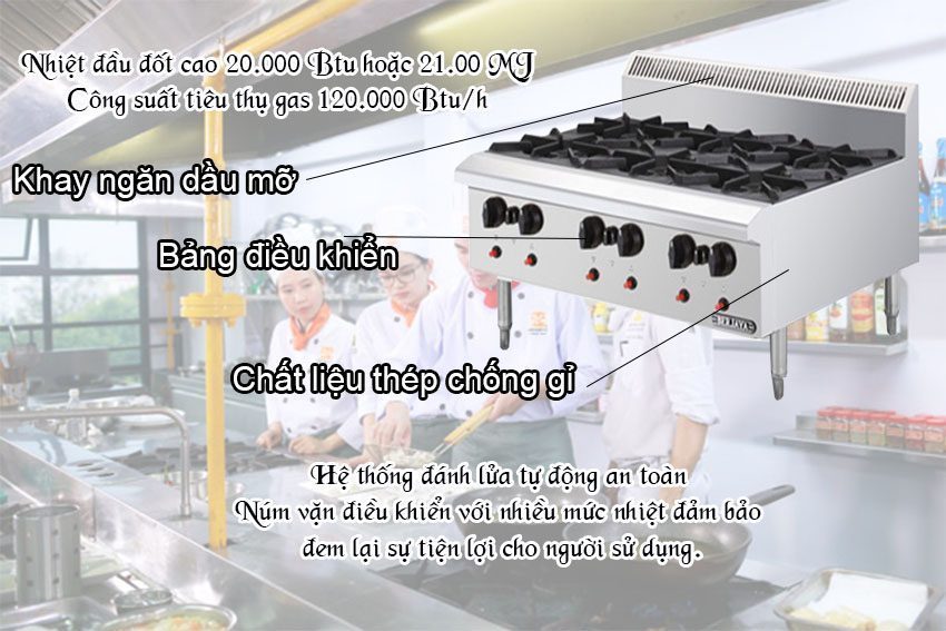 Bếp âu sáu họng Berjaya OB6-17 - Hàng chính hãng